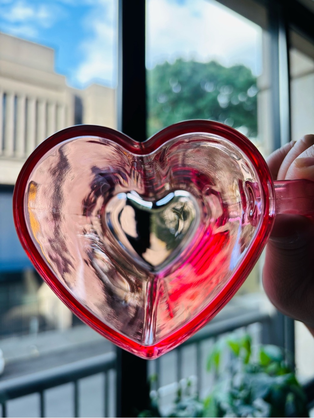 Heart-Shaped Tall Glass Mug